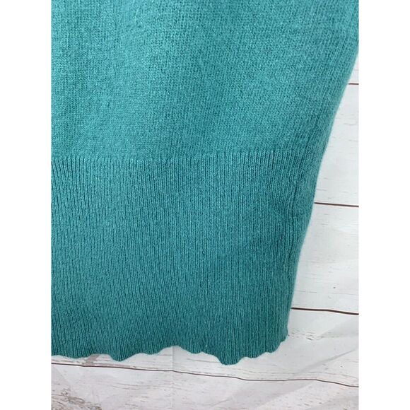 Anthropologie MOTH Sweater Womens Small Deep V Neck Green Rabbit/Cashmere - Picture 5 of 5